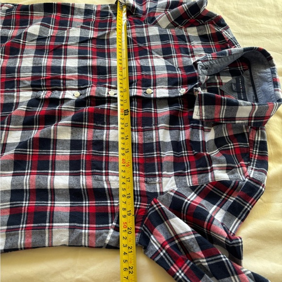 Tommy Hilfiger Gray/navyblue and Red Plaid Shirt Size L/G - Picture 6 of 15